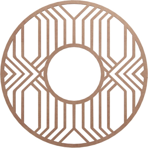 Ekena Millwork Empire Wood Fretwork Pierced Ceiling Medallion, Wood (Paint Grade), 24"OD x 8 3/4"ID x 3/8"T CMWP24X24X0375EPMF - main